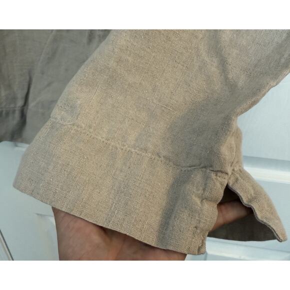 J. Jill 100% Linen Cropped Pants Sz 2XL Oatmeal Elastic Waist Lightweight Breezy - Picture 3 of 12